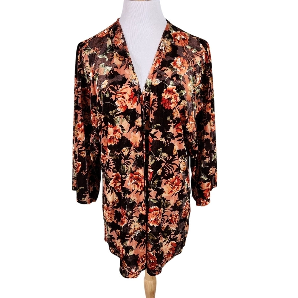 NWT Always Indigo Floral Kimono Cardigan